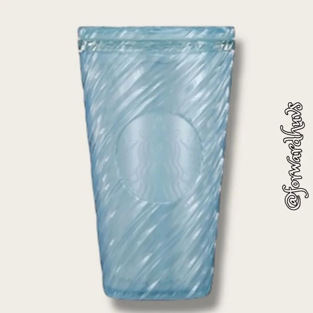 Starbucks 16oz Light Blue Swirl Cold Cups Without Straw